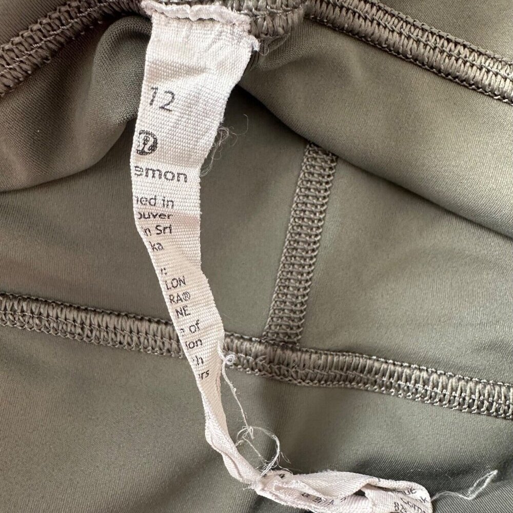 Lululemon Align High-Rise Crop Leggings 19" Women's Sz 12 Green Twill Nulu Yoga - Picture 12 of 12